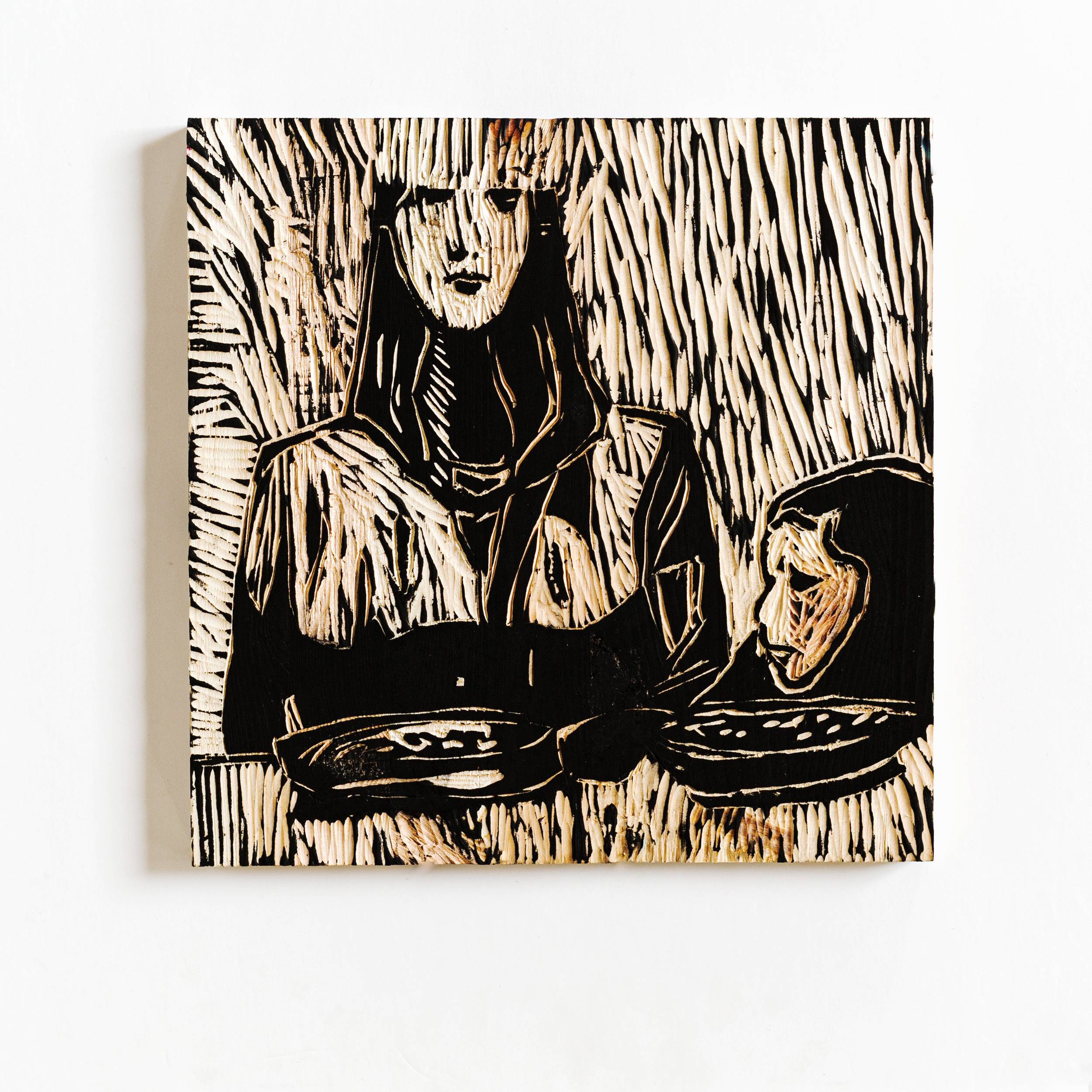 Chicken Curry - woodcut on handmade acid-free paper